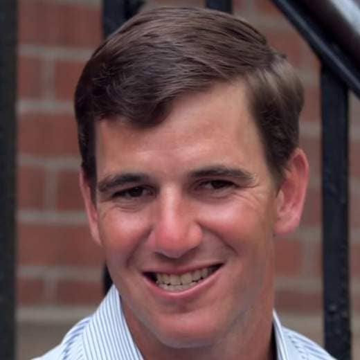 NY GIants QB Eli Manning has an underbite and two Super Bowl rings