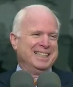Vietnam war POW Senator John McCain wears dentures.